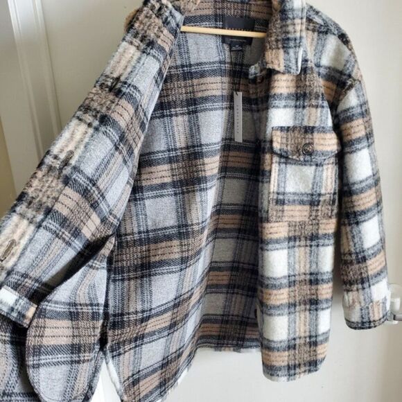 Santuary Town Plaid Wool-Blend Shacket Size M - Picture 4 of 12